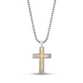 Two Tone Double Cross Pendant