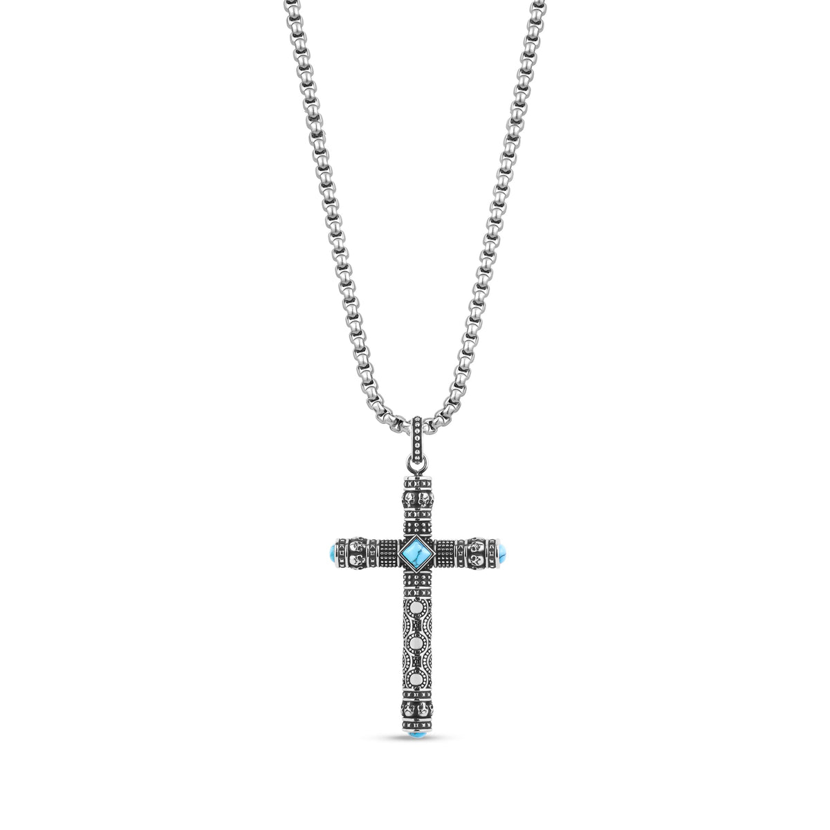 Skulls and Stones Large Cross Pendant