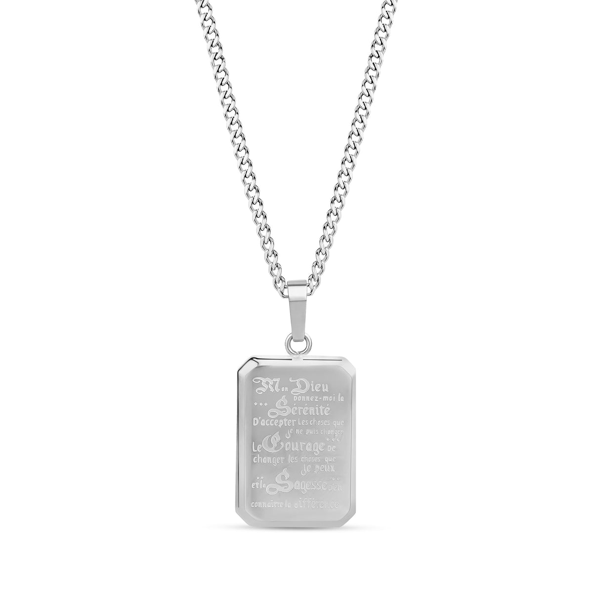 French Serenity Prayer Dog Tag