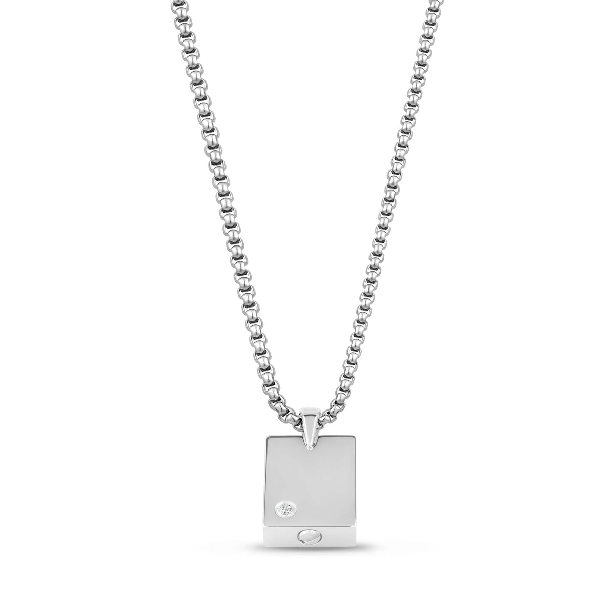 Diamond Accent Rectangle Urn Pendant