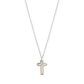 Sleek Two Tone Cross Pendant