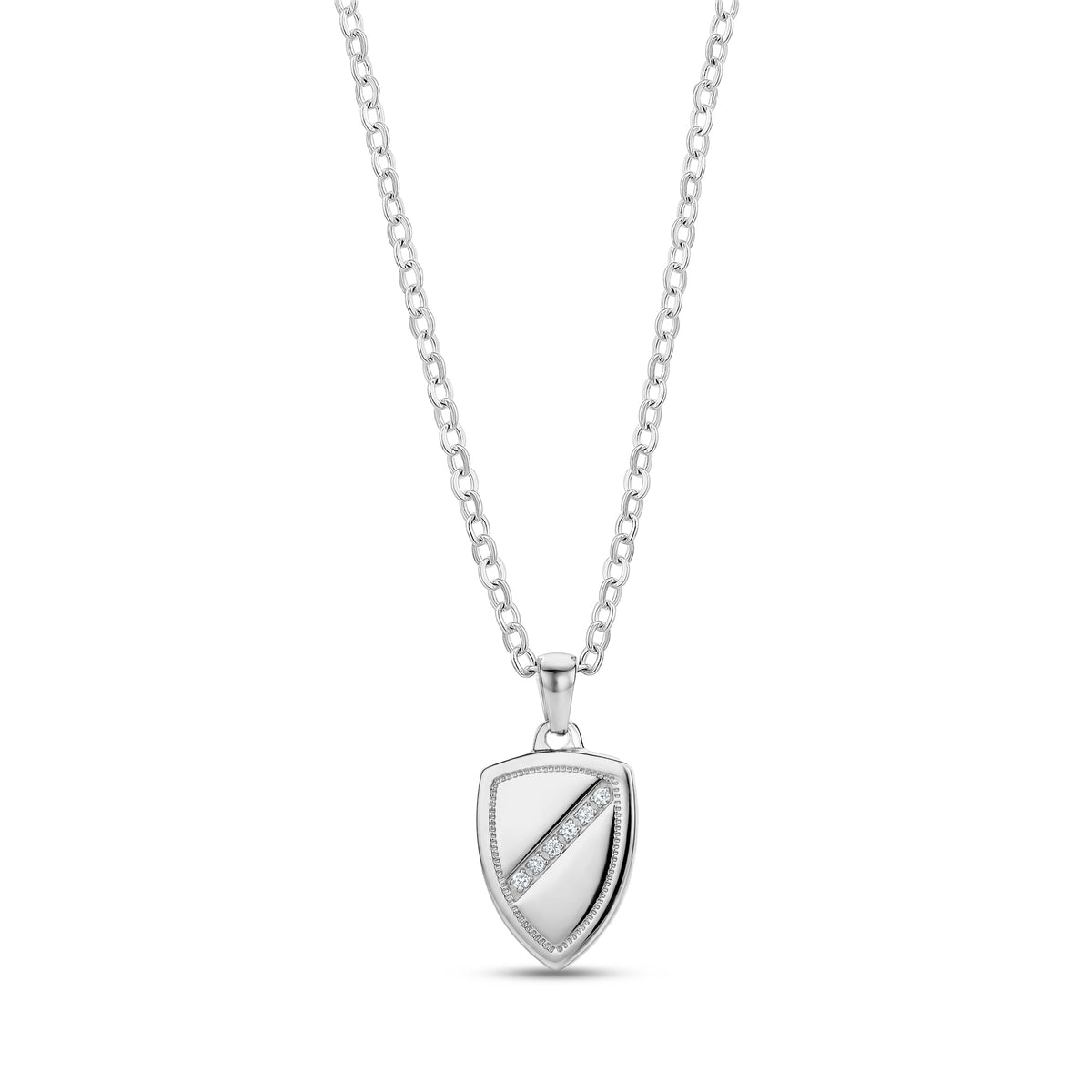 Pavé Stripe Shield Pendant