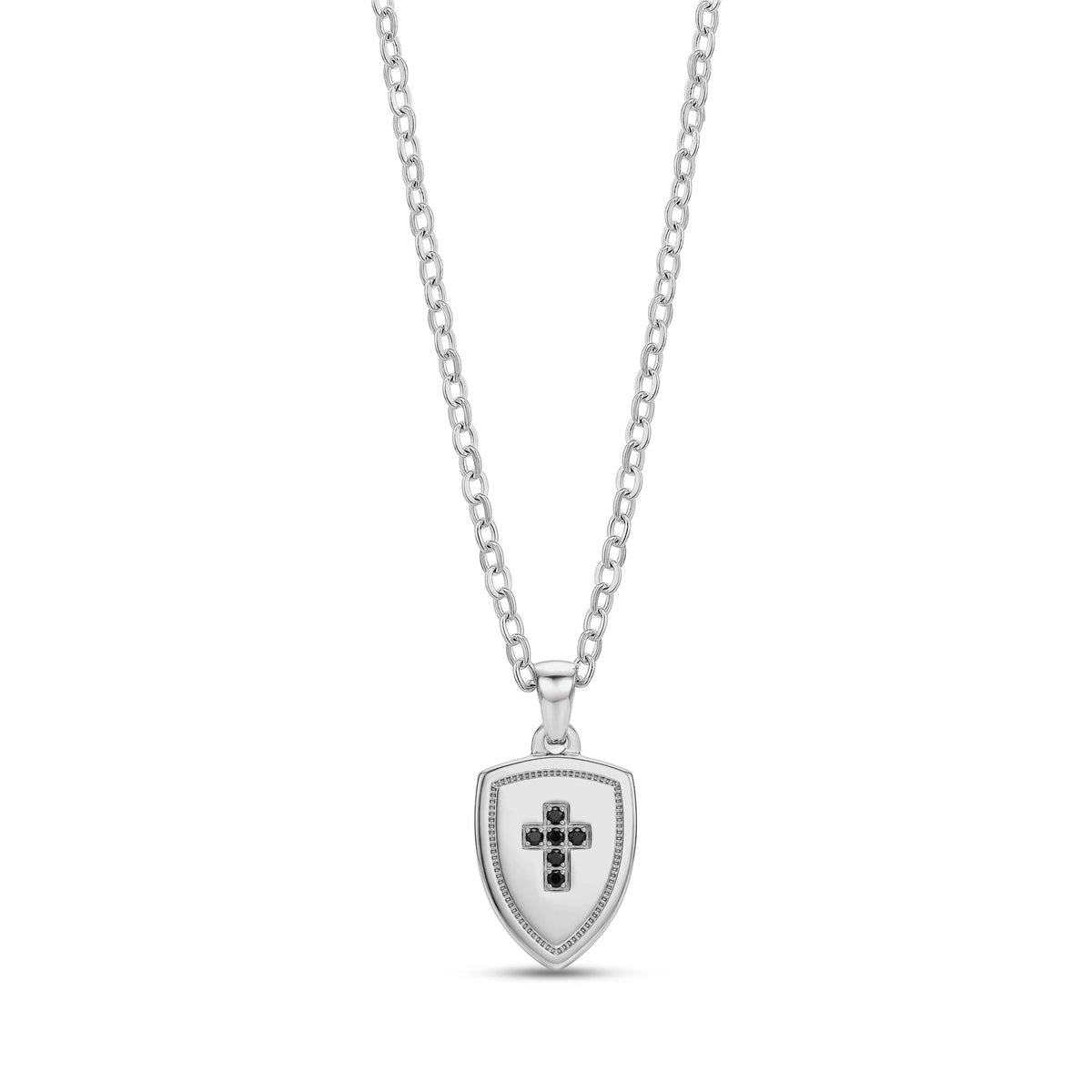 Midnight Cross Shield Pendant