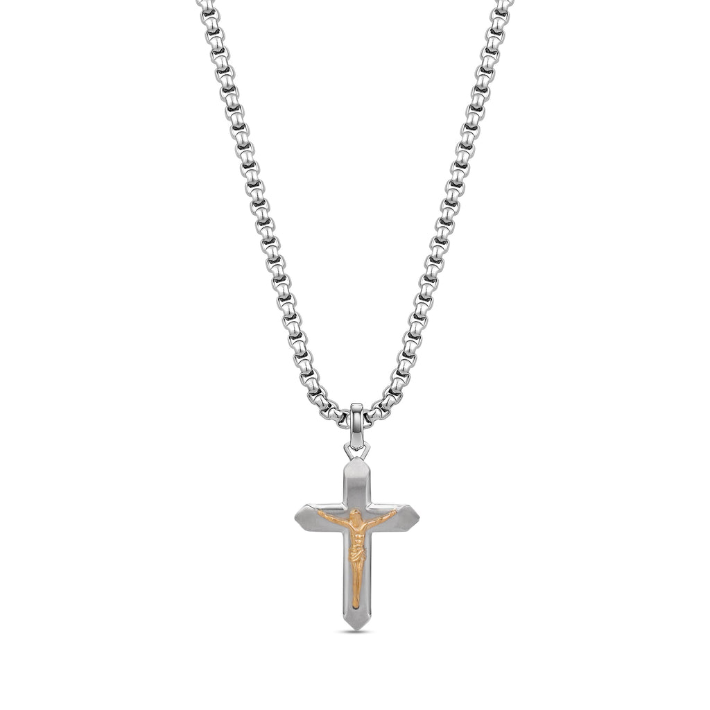 Two Tone Crucifix Pendant