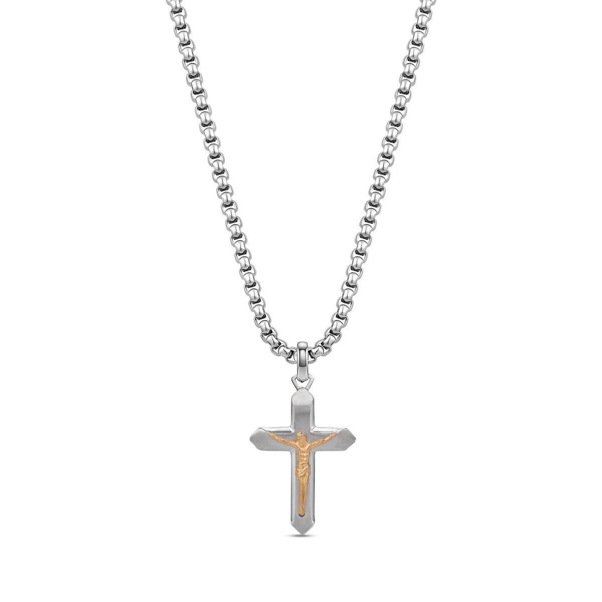 Two Tone Crucifix Pendant