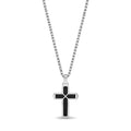 Textured Black Inlay Cross Pendant