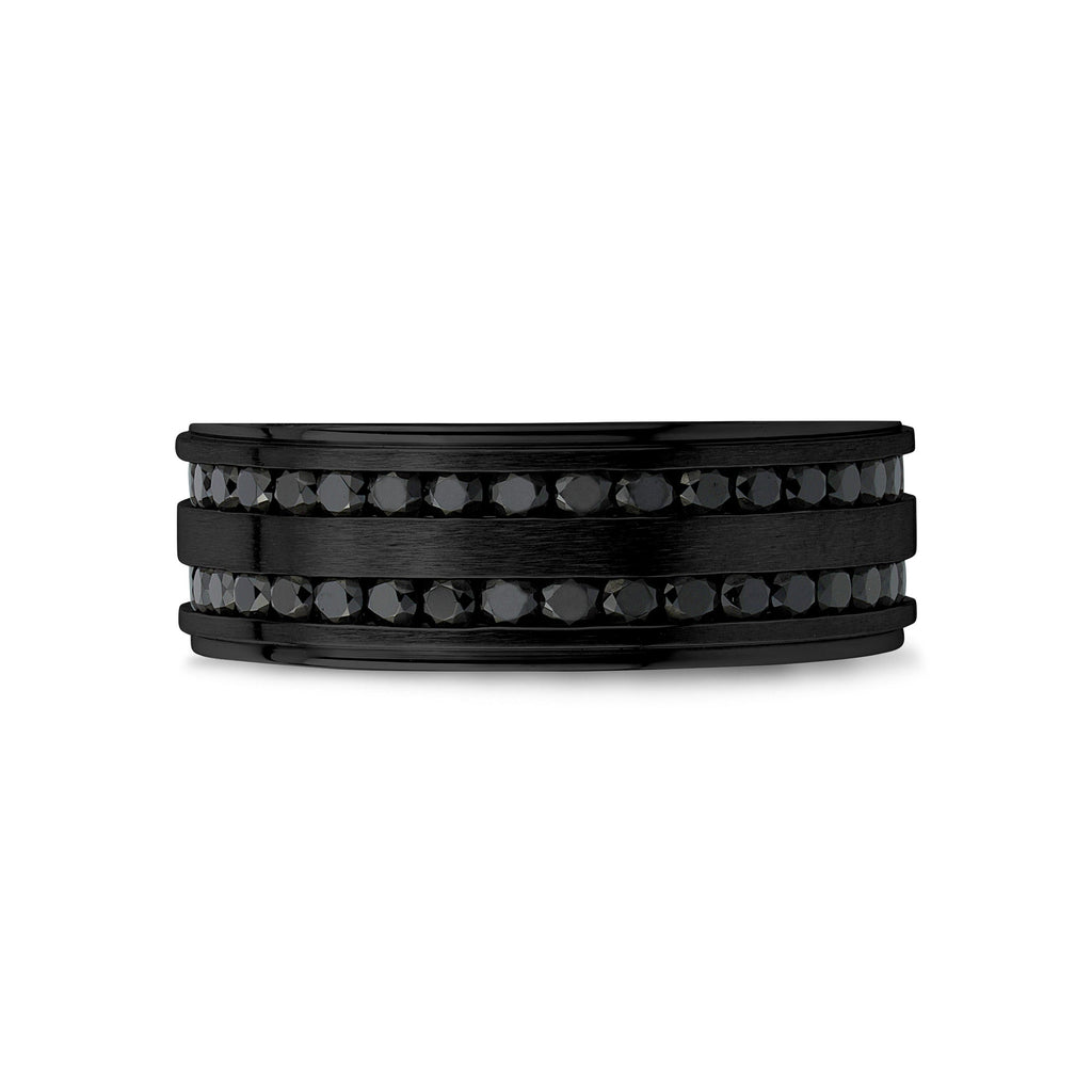 Double Row Black Stone Matte Band
