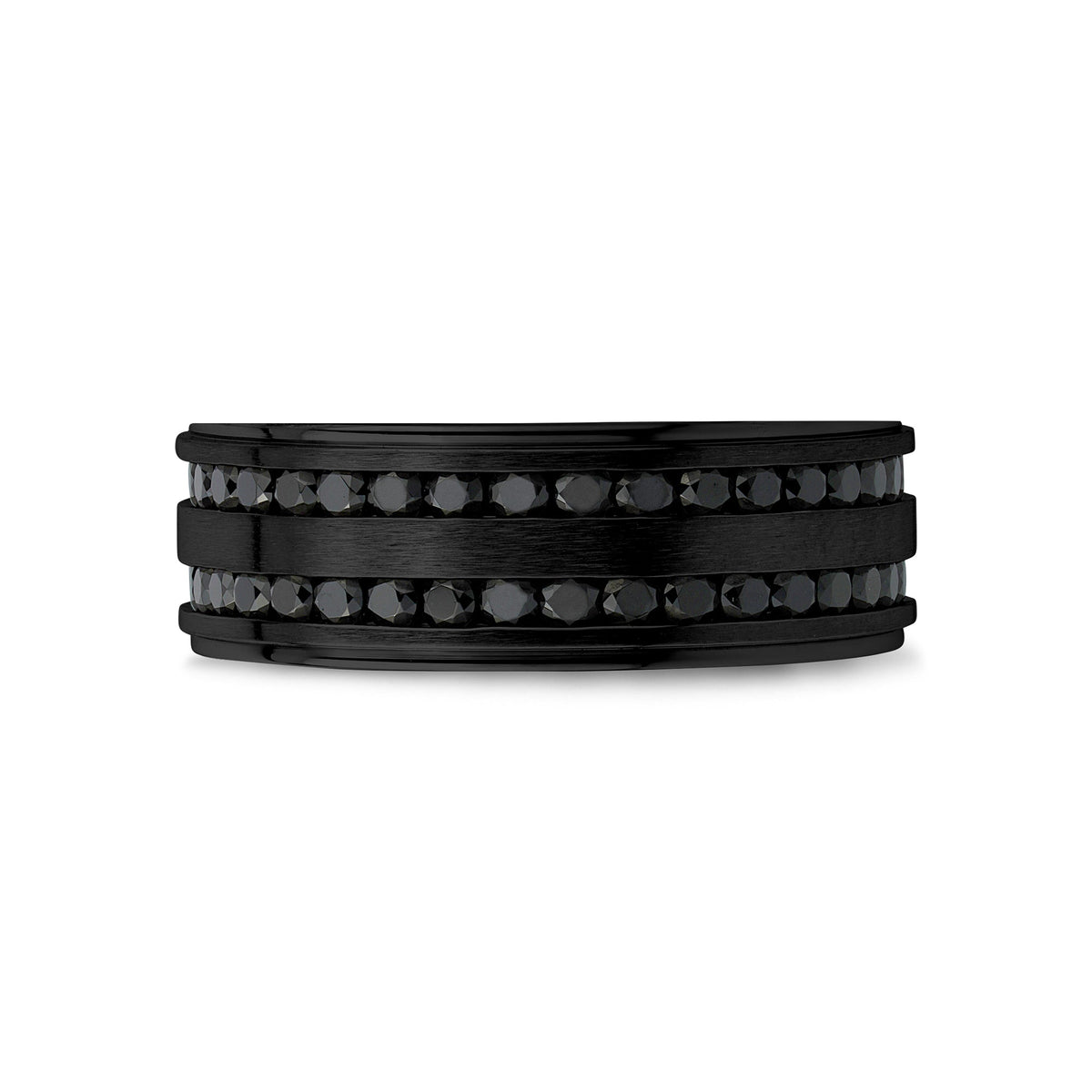 Double Row Black Stone Matte Band