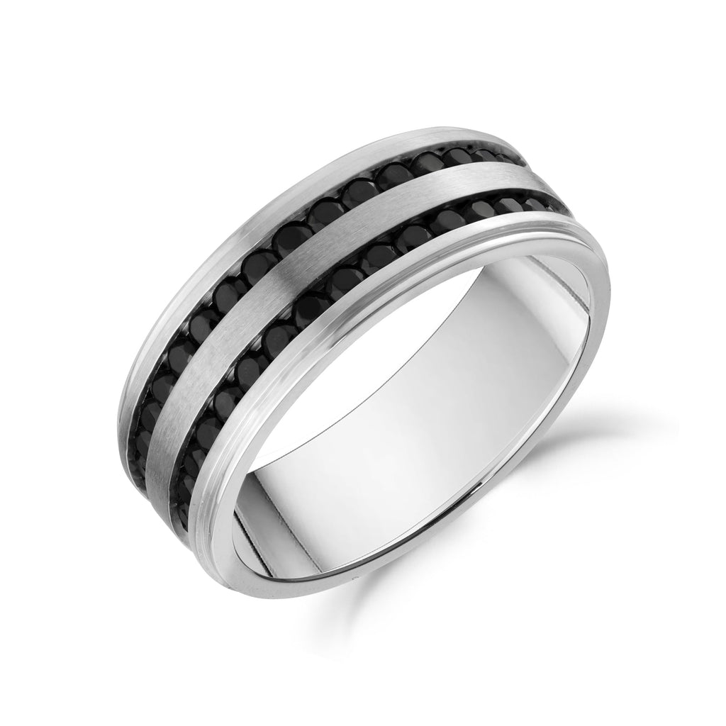 Double Row Black Stone Matte Band