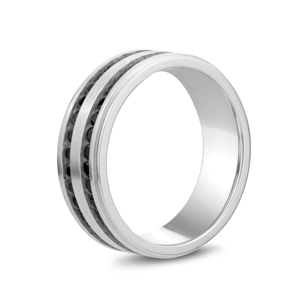 Double Row Black Stone Matte Band