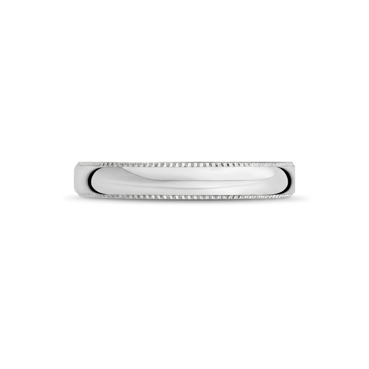 4mm Domed Milgrain Wedding Band