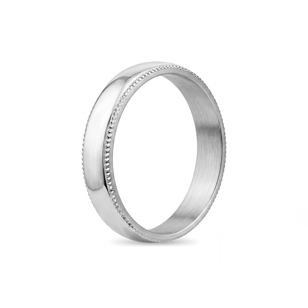 5mm Domed Milgrain Wedding Band
