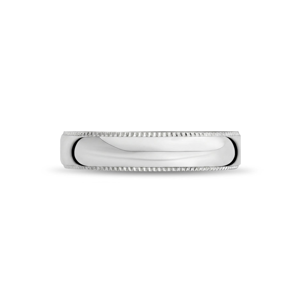 5mm Domed Milgrain Wedding Band