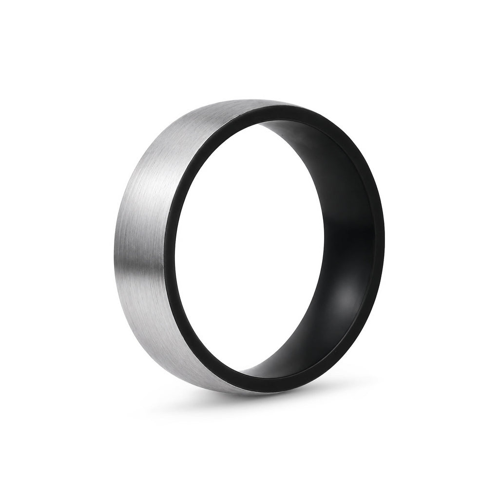 Black Interior Brushed Wedding Band