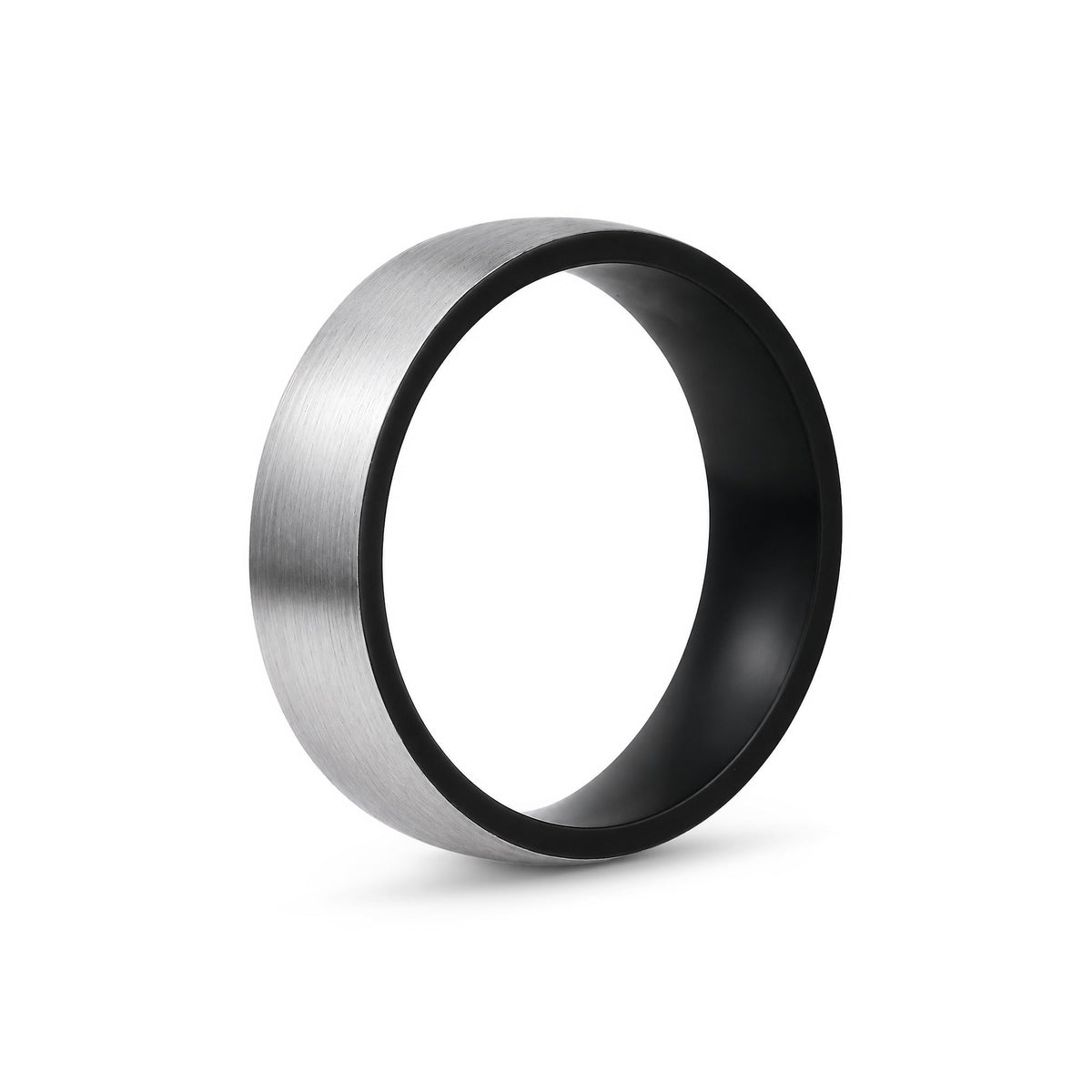 Black Interior Brushed Wedding Band