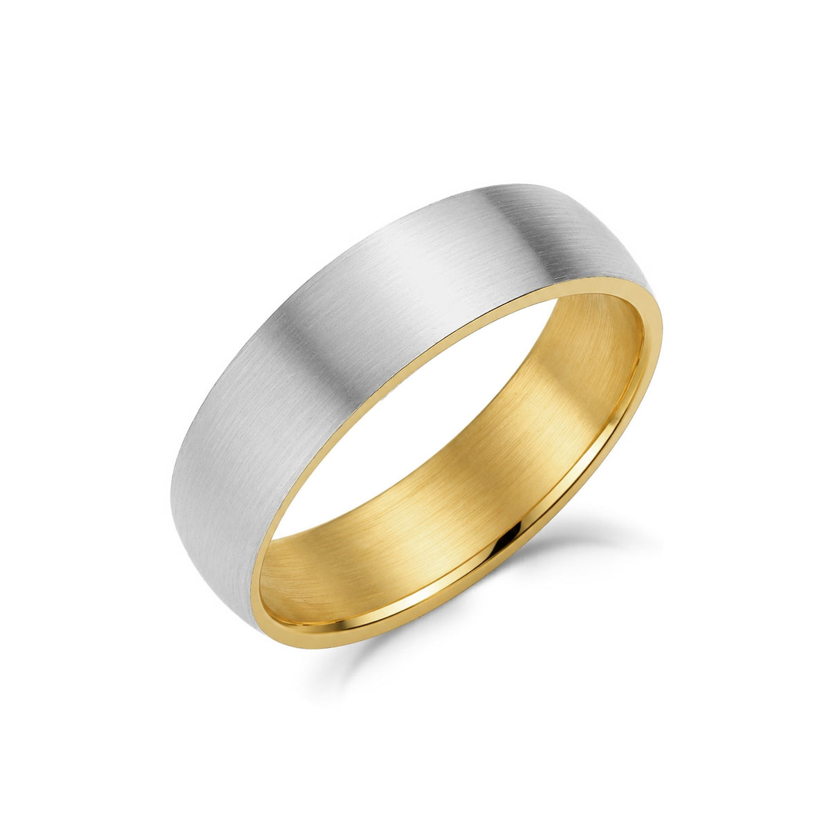 Gold Interior Brushed Wedding Band
