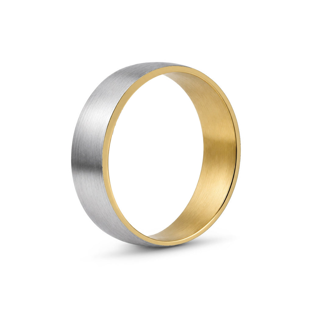 Gold Interior Brushed Wedding Band
