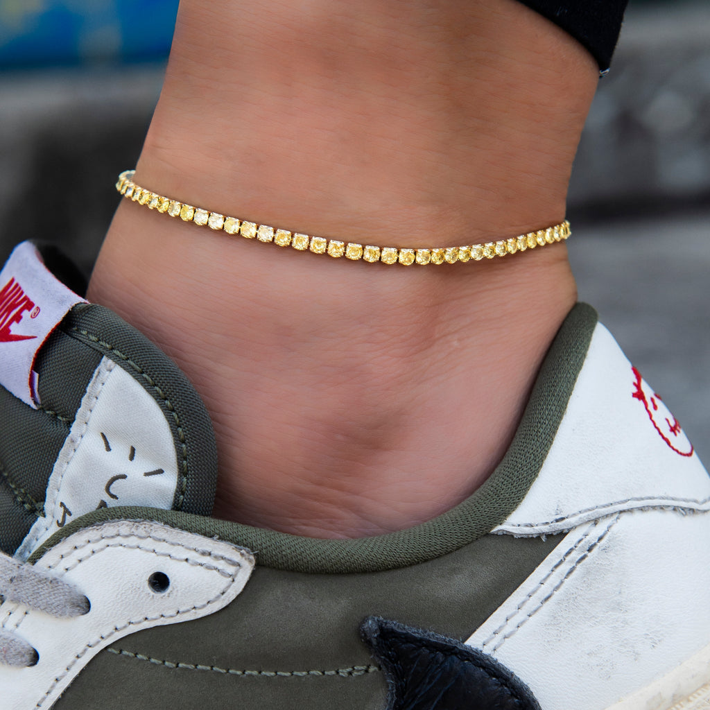 Canary Diamond Micro Tennis Anklet