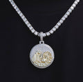 Iced Atlanta Pendant in White Gold