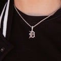 Detroit Tigers Official MLB Micro Logo Pendant in White Gold