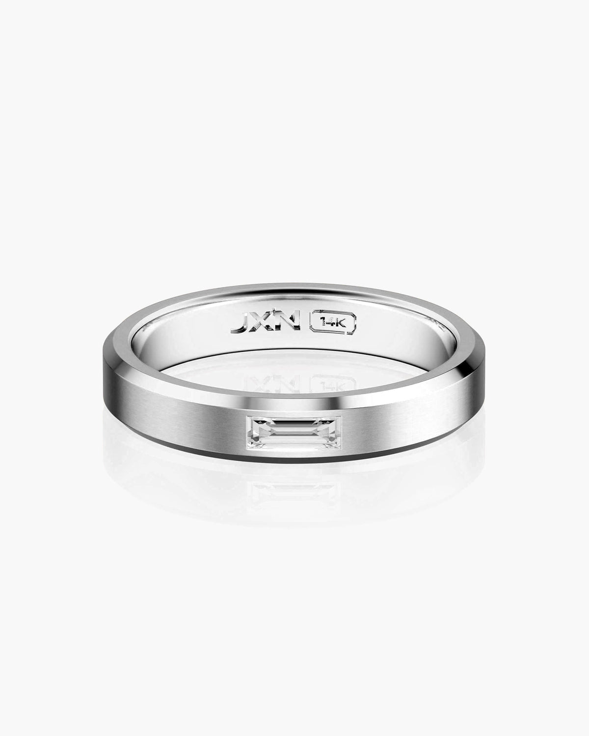 Beveled Diamond Baguette Band 4mm