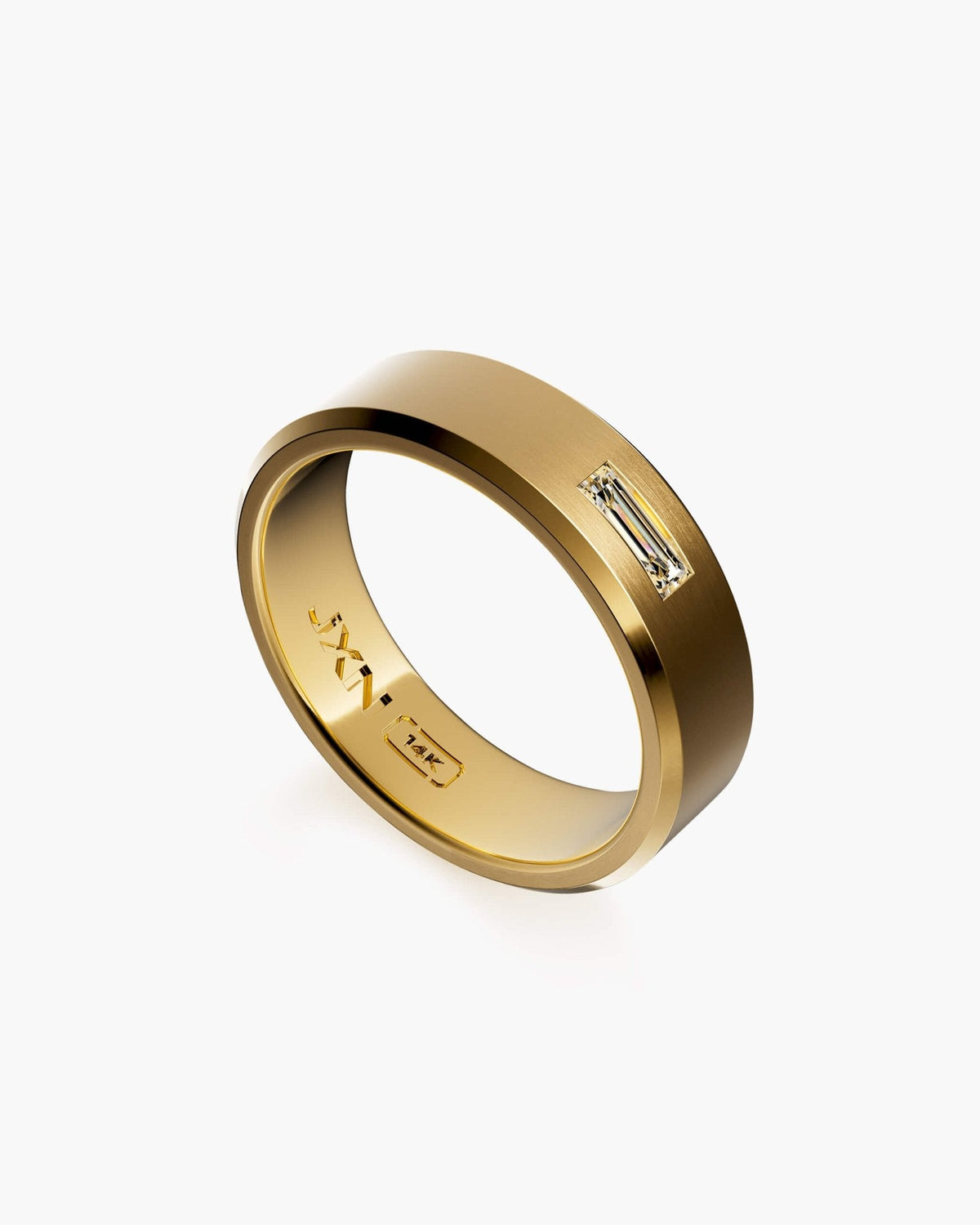 Beveled Diamond Baguette Band 6mm
