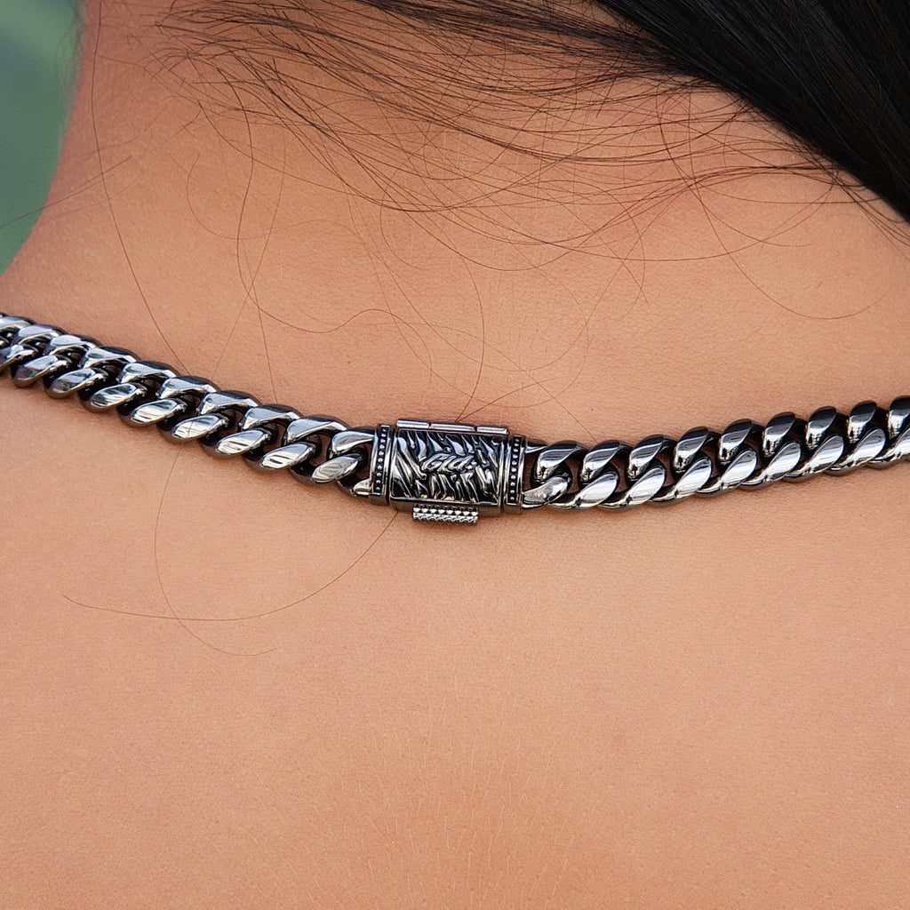 Miami Cuban Chain Necklace in Black Rhodium - 8mm