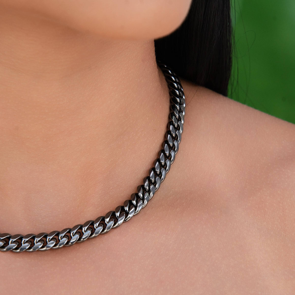 Miami Cuban Chain Necklace in Black Rhodium - 8mm
