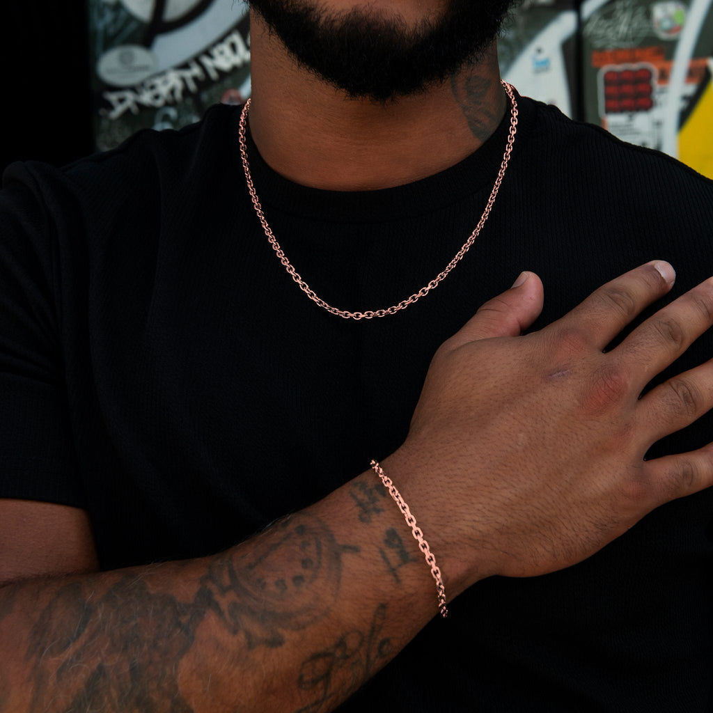 Open Box Chain + Bracelet in Rose Gold - 3.6mm