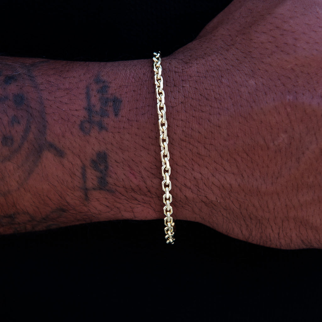 3.6MM Open Box Bracelet in Yellow Gold