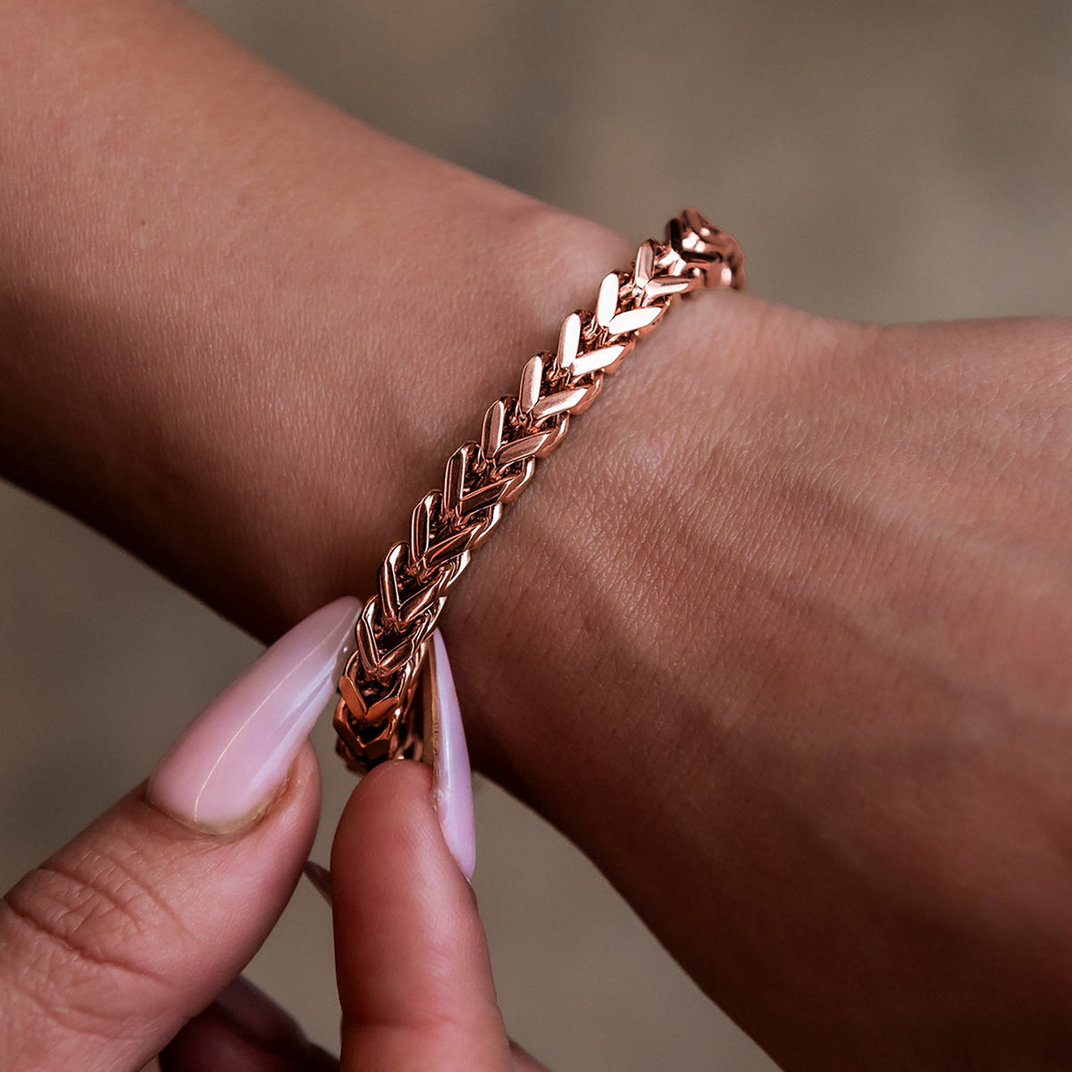 Franco Bracelet in Rose Gold- 6mm