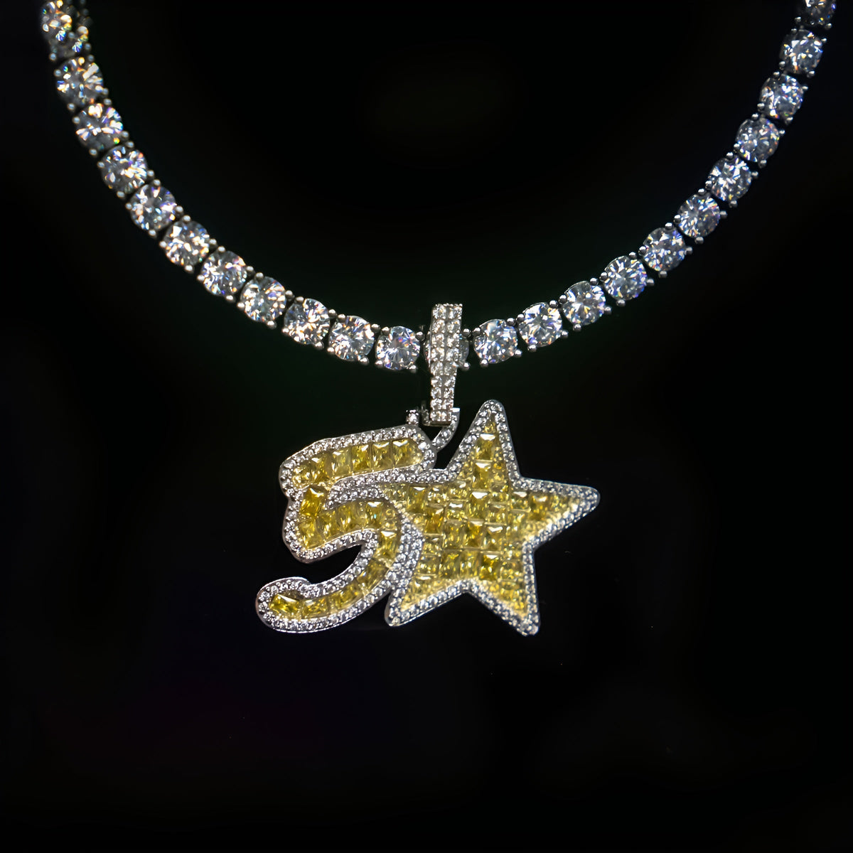 GLD X Bryce Underwood 5 Star Elite Pendant in White Gold