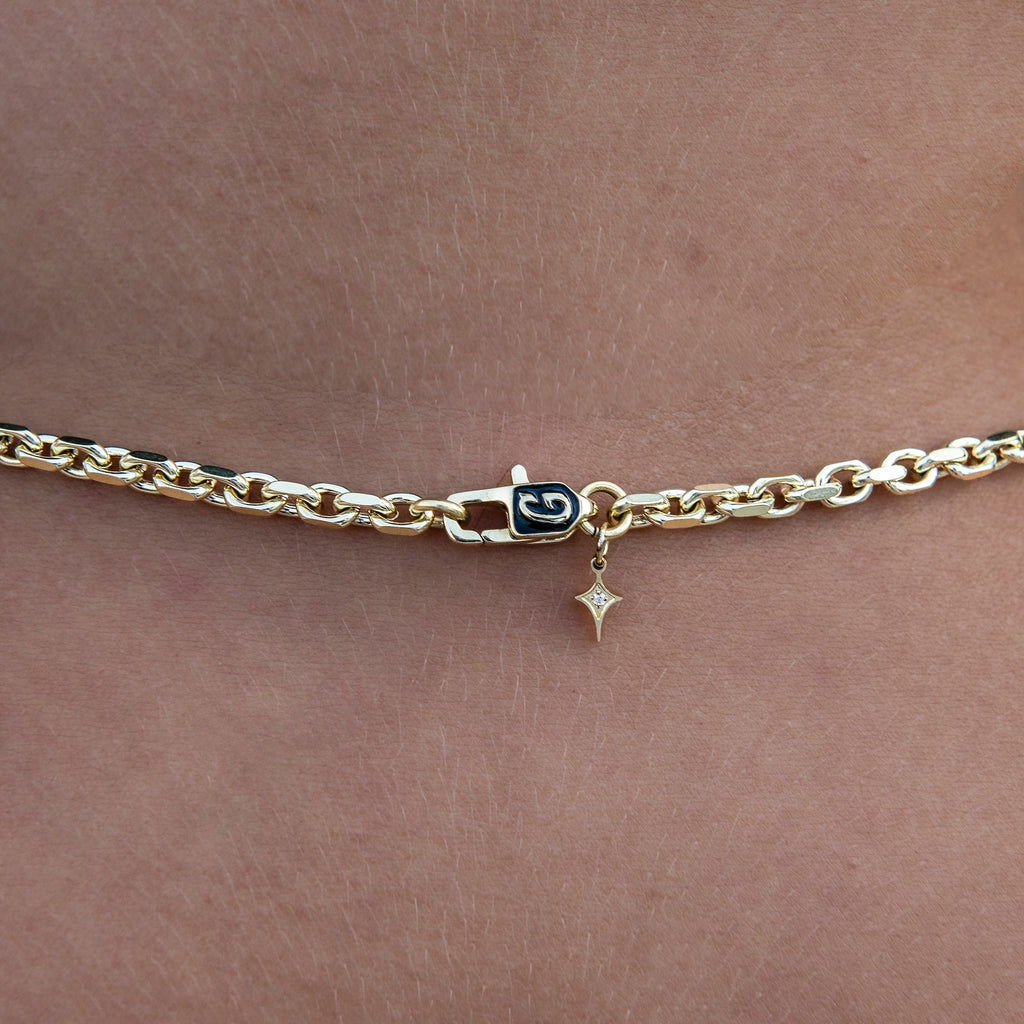 Open Box Necklace + Bracelet in Yellow Gold - 3.6mm