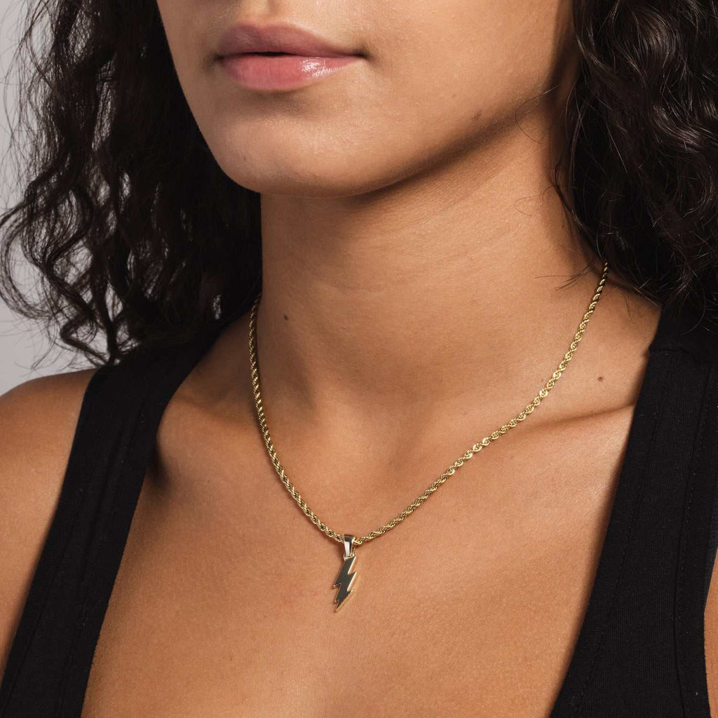 Solid Gold Micro Lightning Bolt