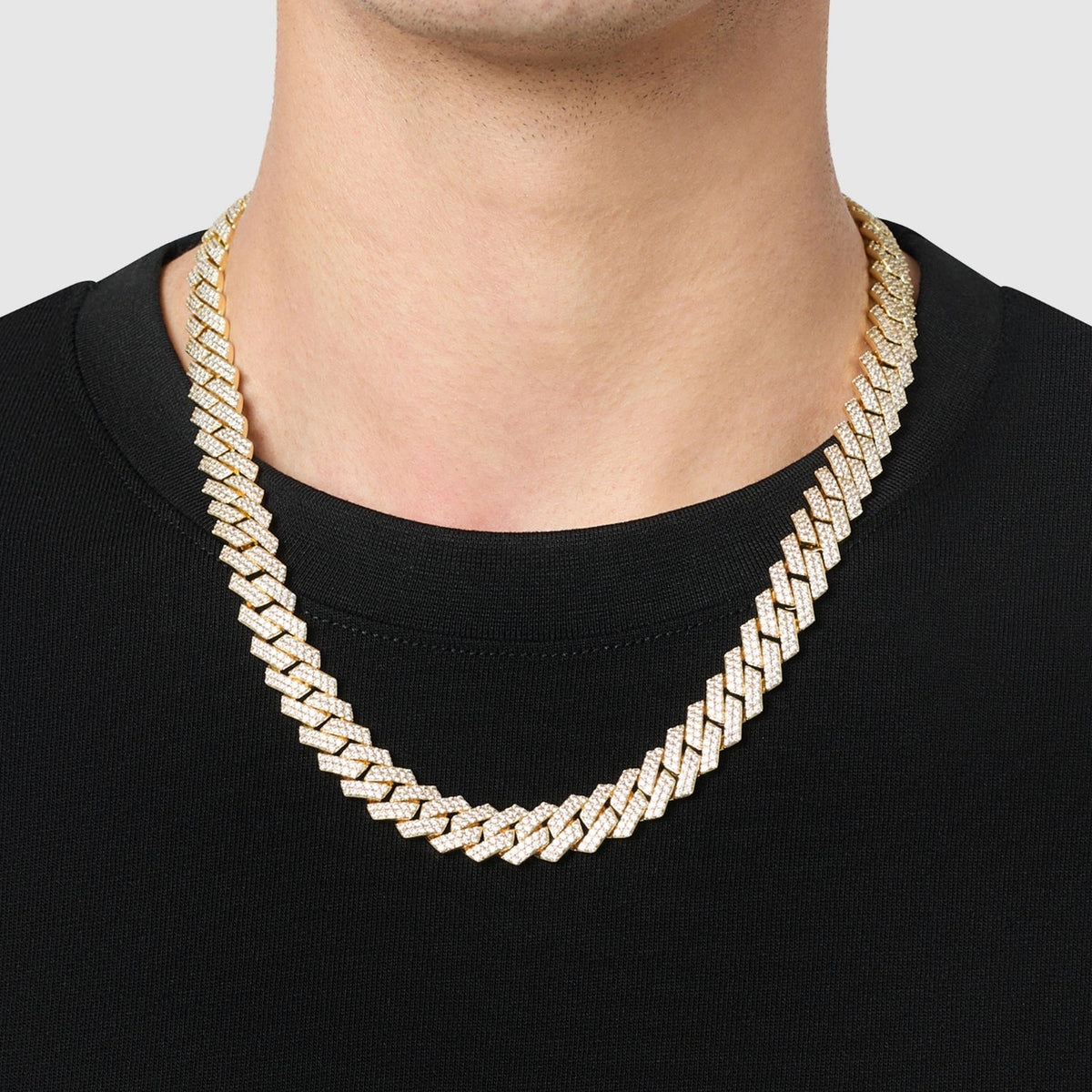 Prong Link Iced Cuban (Gold) 12mm