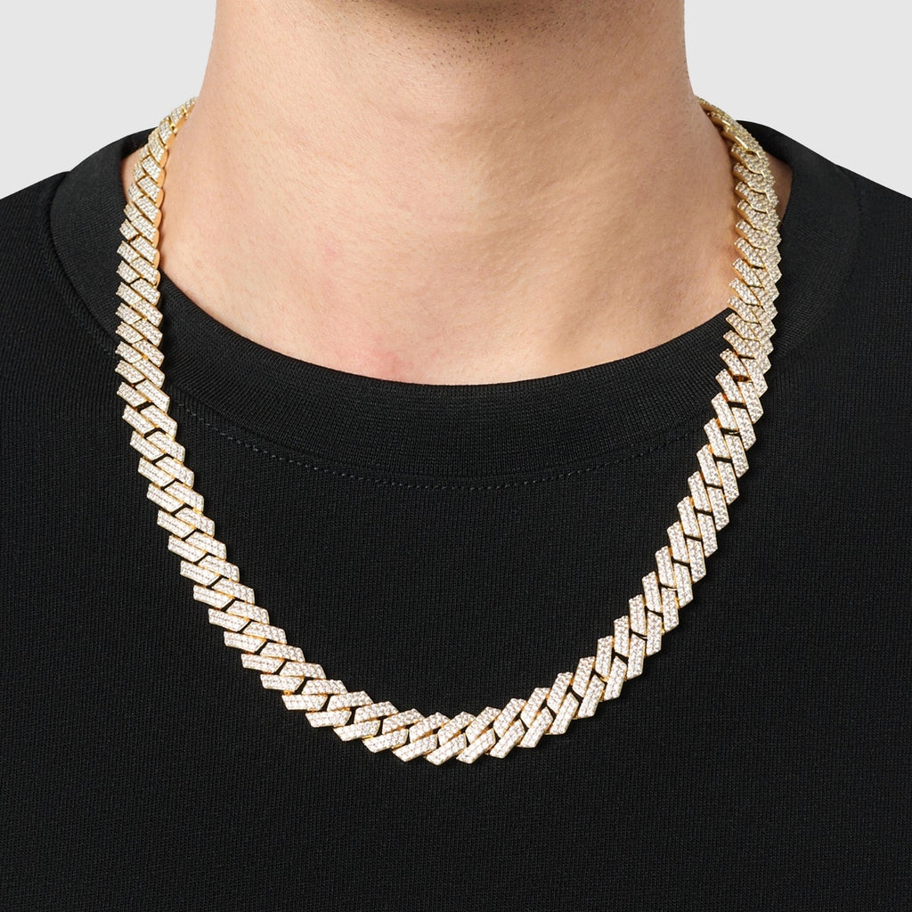 Prong Link Iced Cuban (Gold) 12mm