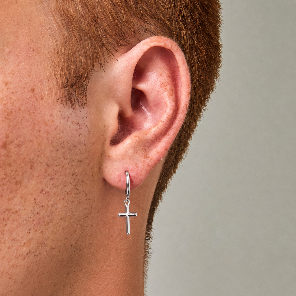 Cross Earring (Silver)