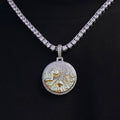 Iced Chicago Pendant in White Gold