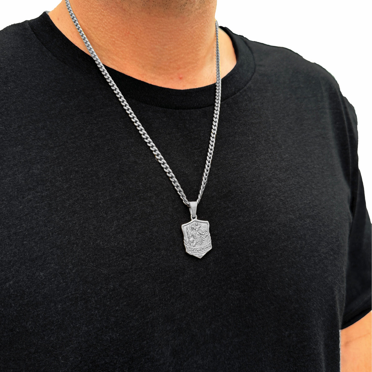 Pro Saint Christopher Pendant Necklace - Stainless Steel