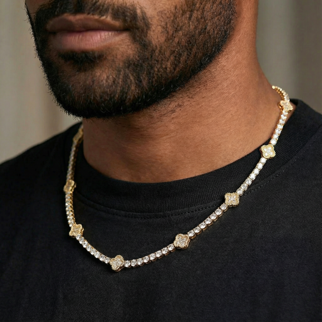 Clover Tennis Chain (Gold) - 4mm