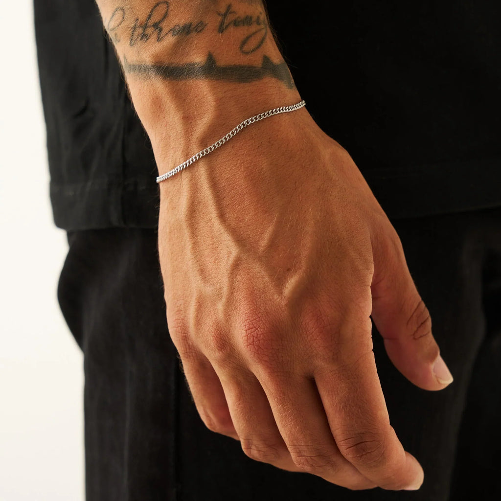 Curb Bracelet (Silver) 2mm