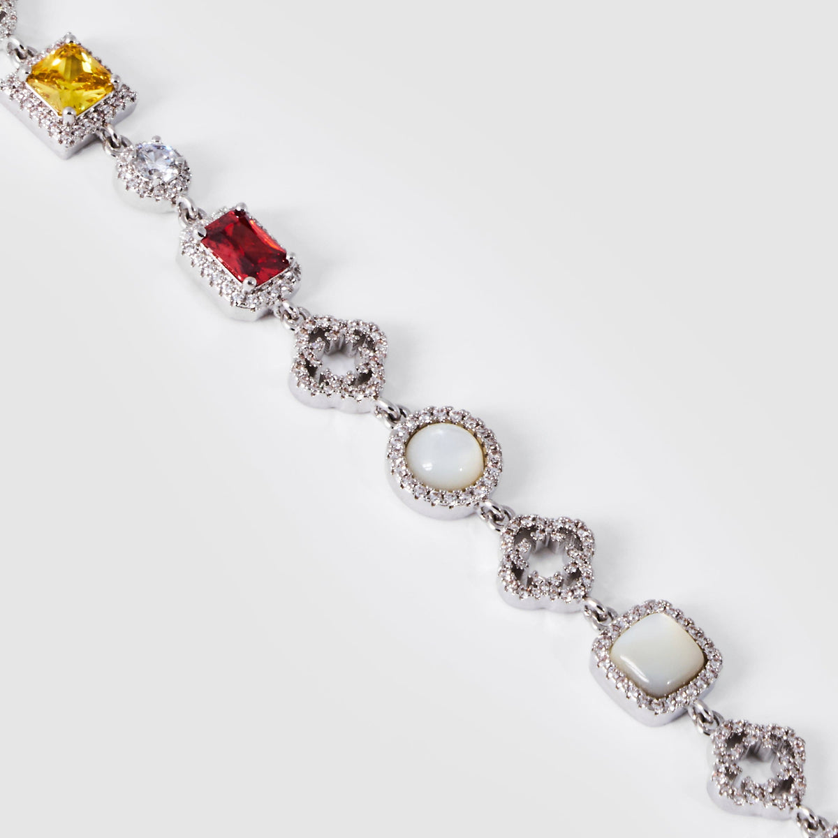 Iced Gemstone Bracelet (Silver)