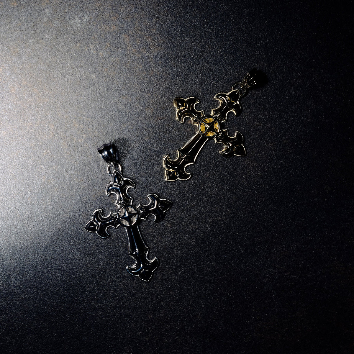 GLD X Bloody Osiris Large Cross Pendant in Solid White Gold