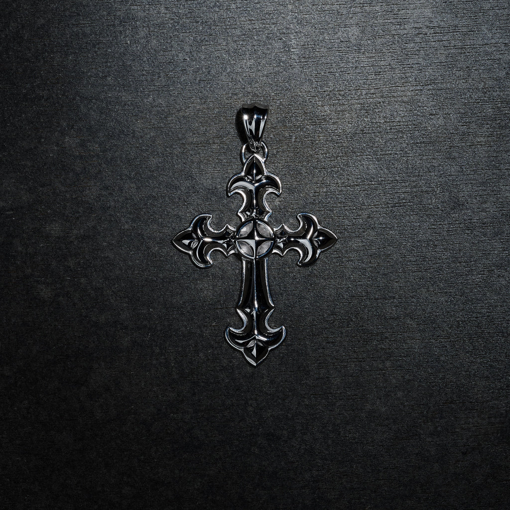 GLD X Bloody Osiris Large Cross Pendant in Solid White Gold