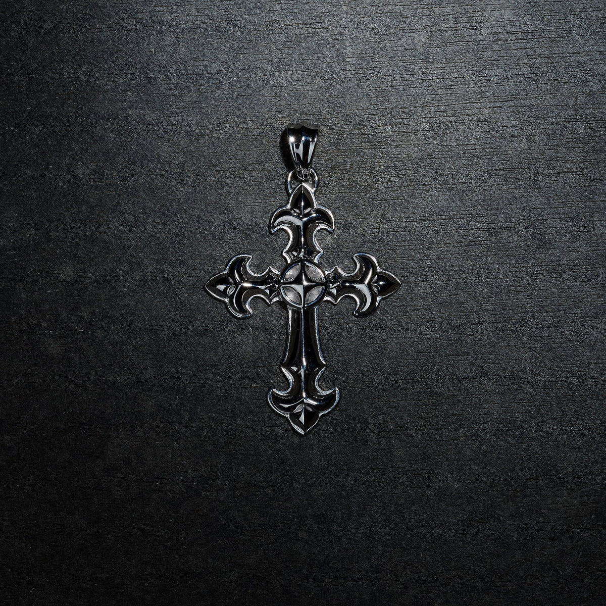 GLD X Bloody Osiris Large Cross Pendant in Solid White Gold