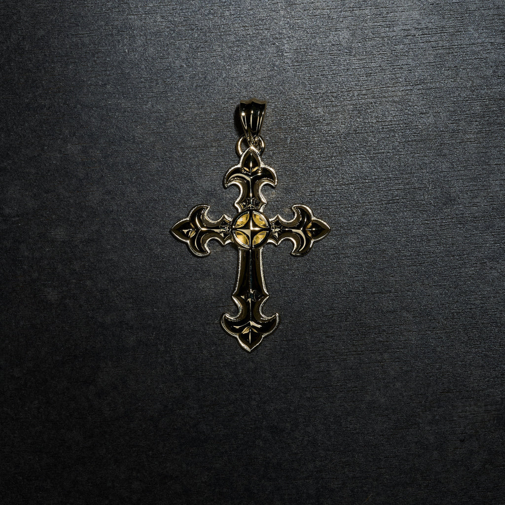 GLD X Bloody Osiris Large Cross Pendant in Yellow Gold Vermeil