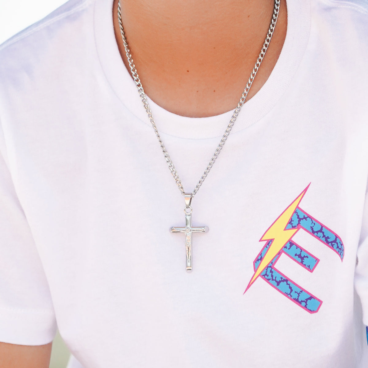 Pro Crucifix Pendant Necklace Pendant Necklace - Stainless Steel