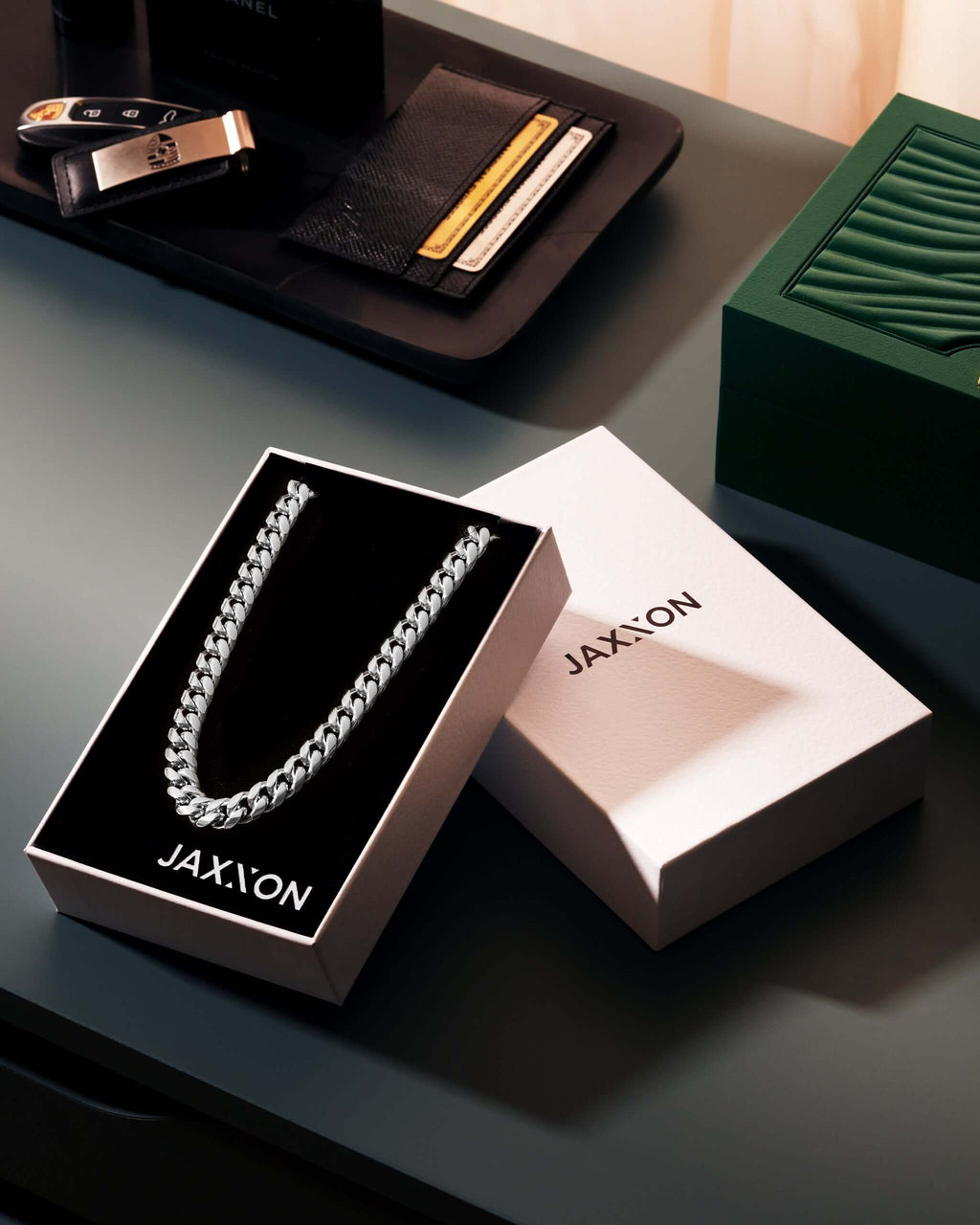 JX1 Automatic Watch + Cuban Link Chain 10mm