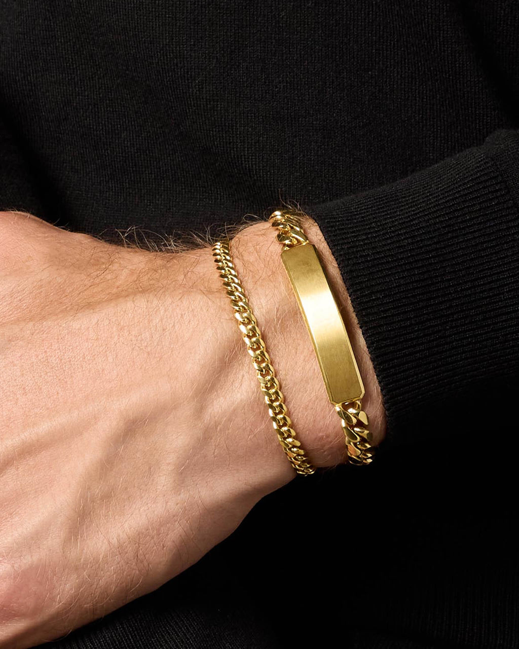 Cuban Link ID Bracelet Stack
