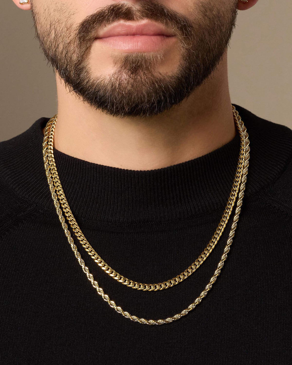 Cuban + Rope Chain Stack